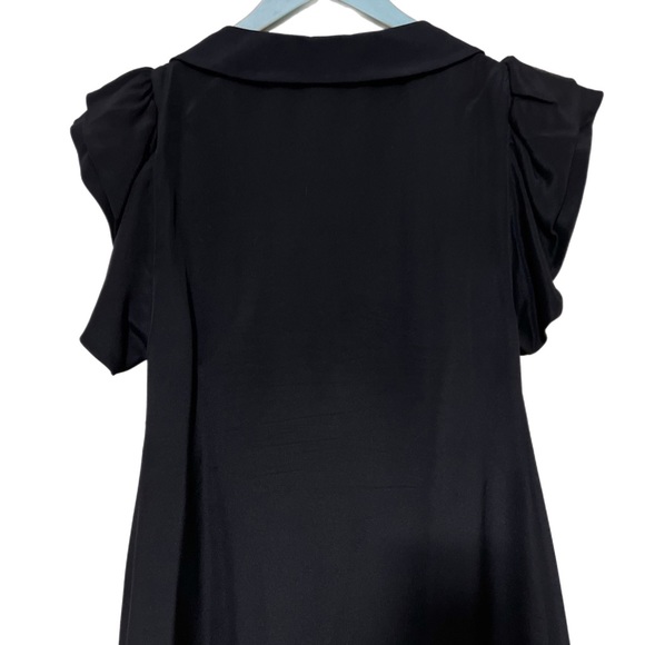 Yoana Baraschi | Silk Ruffled Sleeve with Bow Dark Academia in Black with Metal - Picture 10 of 16